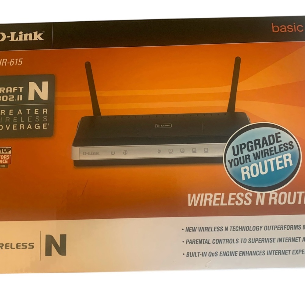 D-Link Black and Silver Wireless Router
